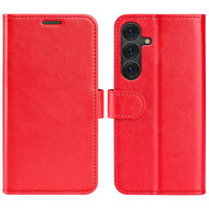 Samsung Galaxy S25 Hoesje - MobyDefend Wallet Book Case (Sluiting Achterkant) - Rood