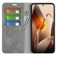OnePlus 13 Hoesje - MobyDefend Luxe Wallet Bookcase (Magnetische Sluiting) - Grijs