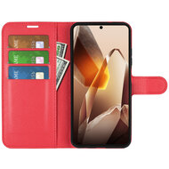 OnePlus 13 Hoesje - MobyDefend Kunstleren Wallet Book Case (Sluiting Voorkant) - Rood