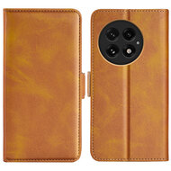 OnePlus 13 Hoesje - MobyDefend Luxe Wallet Book Case (Sluiting Zijkant) - Lichtbruin