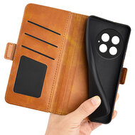OnePlus 13 Hoesje - MobyDefend Luxe Wallet Book Case (Sluiting Zijkant) - Lichtbruin