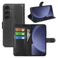 Samsung Galaxy S25 Plus (S25+) Hoesje - MobyDefend Kunstleren Wallet Book Case (Sluiting Voorkant) - Zwart