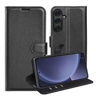 Samsung Galaxy S25 Plus (S25+) Hoesje - MobyDefend Kunstleren Wallet Book Case (Sluiting Voorkant) - Zwart