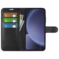 Samsung Galaxy S25 Plus (S25+) Hoesje - MobyDefend Kunstleren Wallet Book Case (Sluiting Voorkant) - Zwart