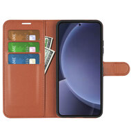 Samsung Galaxy S25 Plus (S25+) Hoesje - MobyDefend Kunstleren Wallet Book Case (Sluiting Voorkant) - Bruin