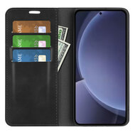Samsung Galaxy S25 Plus (S25+) Hoesje - MobyDefend Luxe Wallet Bookcase (Magnetische Sluiting) - Zwart