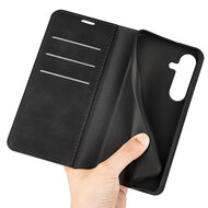 Samsung Galaxy S25 Plus (S25+) Hoesje - MobyDefend Luxe Wallet Bookcase (Magnetische Sluiting) - Zwart
