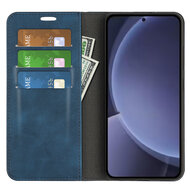 Samsung Galaxy S25 Plus (S25+) Hoesje - MobyDefend Luxe Wallet Bookcase (Magnetische Sluiting) - Blauw