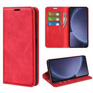 Samsung Galaxy S25 Plus (S25+) Hoesje - MobyDefend Luxe Wallet Bookcase (Magnetische Sluiting) - Rood
