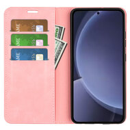 Samsung Galaxy S25 Plus (S25+) Hoesje - MobyDefend Luxe Wallet Bookcase (Magnetische Sluiting) - Roze