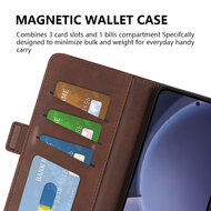 Samsung Galaxy S25 Plus (S25+) Hoesje - MobyDefend Luxe Wallet Book Case (Sluiting Zijkant) - Bruin