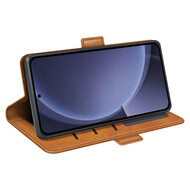 Samsung Galaxy S25 Plus (S25+) Hoesje - MobyDefend Luxe Wallet Book Case (Sluiting Zijkant) - Lichtbruin