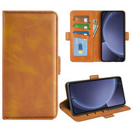 Samsung Galaxy S25 Plus (S25+) Hoesje - MobyDefend Luxe Wallet Book Case (Sluiting Zijkant) - Lichtbruin