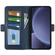 Samsung Galaxy S25 Plus (S25+) Hoesje - MobyDefend Luxe Wallet Book Case (Sluiting Zijkant) - Blauw