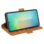 Samsung Galaxy S25 Hoesje - MobyDefend Luxe Wallet Book Case (Sluiting Zijkant) - Lichtbruin