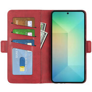Samsung Galaxy S25 Hoesje - MobyDefend Luxe Wallet Book Case (Sluiting Zijkant) - Rood