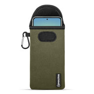 Hoesje voor Xiaomi Redmi Note 14 4G/5G - MobyDefend Neopreen Pouch Met Karabijnhaak - Insteekhoesje - Riemlus Hoesje - Groen