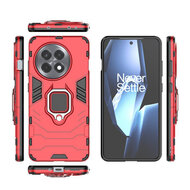 OnePlus 13R Hoesje - MobyDefend Dubbelgelaagde Pantsercase Met Standaard - Rood