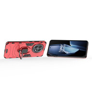 OnePlus 13R Hoesje - MobyDefend Dubbelgelaagde Pantsercase Met Standaard - Rood