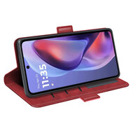 Motorola Moto E15 / G05 Hoesje - MobyDefend Luxe Wallet Book Case (Sluiting Zijkant) - Rood
