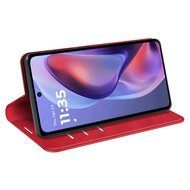 Motorola Moto E15 / G05 Hoesje - MobyDefend Luxe Wallet Bookcase (Magnetische Sluiting) - Rood