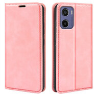 Motorola Moto E15 / G05 Hoesje - MobyDefend Luxe Wallet Bookcase (Magnetische Sluiting) - Roze