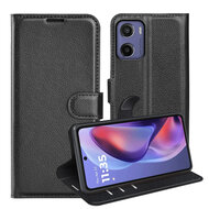 Motorola Moto E15 / G05 Hoesje - MobyDefend Kunstleren Wallet Book Case (Sluiting Voorkant) - Zwart