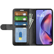 Motorola Moto E15 / G05 Hoesje - MobyDefend Wallet Book Case (Sluiting Achterkant) - Zwart