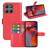 Motorola Moto G15 / G15 Power Hoesje - MobyDefend Kunstleren Wallet Book Case (Sluiting Voorkant) - Rood