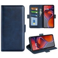 Motorola Moto G15 / G15 Power Hoesje - MobyDefend Luxe Wallet Book Case (Sluiting Zijkant) - Blauw