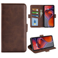 Motorola Moto G15 / G15 Power Hoesje - MobyDefend Luxe Wallet Book Case (Sluiting Zijkant) - Bruin