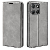 Motorola Moto G15 / G15 Power Hoesje - MobyDefend Luxe Wallet Bookcase (Magnetische Sluiting) - Grijs