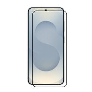 Samsung Galaxy S25 Screenprotector - MobyDefend Screensaver Met Zwarte Randen - Gehard Glas 