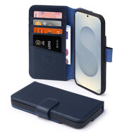 Samsung Galaxy S25 Hoesje - Luxe MobyDefend Wallet Bookcase - Blauw