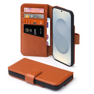 Samsung Galaxy S25 Hoesje - Luxe MobyDefend Wallet Bookcase - Bruin