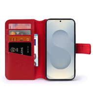 Samsung Galaxy S25 Hoesje - Luxe MobyDefend Wallet Bookcase - Rood