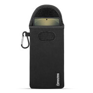 Hoesje voor Samsung Galaxy S25 Ultra - MobyDefend Neopreen Pouch Met Karabijnhaak - Insteekhoesje - Riemlus Hoesje - Zwart
