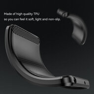 Xiaomi Redmi Note 14 Pro Plus Hoesje - MobyDefend TPU Backcover - Geborstelde Metaal &amp; Carbon-Look - Zwart