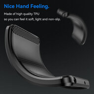 Xiaomi Redmi Note 14 5G Hoesje - MobyDefend TPU Backcover - Geborstelde Metaal &amp; Carbon-Look - Zwart