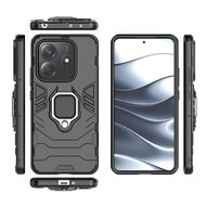 Xiaomi Redmi Note 14 5G Hoesje - MobyDefend Dubbelgelaagde Pantsercase Met Standaard - Zwart