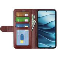 Xiaomi Redmi Note 14 5G Hoesje - MobyDefend Wallet Book Case (Sluiting Achterkant) - Bruin