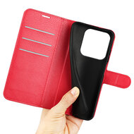 Xiaomi Redmi Note 14 5G Hoesje - MobyDefend Kunstleren Wallet Book Case (Sluiting Voorkant) - Rood