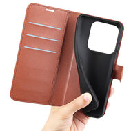 Xiaomi Redmi Note 14 5G Hoesje - MobyDefend Kunstleren Wallet Book Case (Sluiting Voorkant) - Bruin