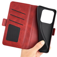 Xiaomi Redmi Note 14 5G Hoesje - MobyDefend Luxe Wallet Book Case (Sluiting Zijkant) - Rood