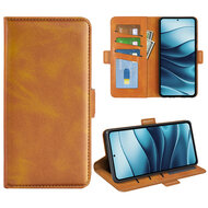 Xiaomi Redmi Note 14 5G Hoesje - MobyDefend Luxe Wallet Book Case (Sluiting Zijkant) - Lichtbruin