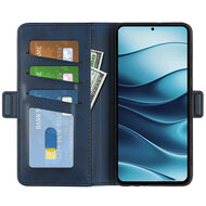 Xiaomi Redmi Note 14 5G Hoesje - MobyDefend Luxe Wallet Book Case (Sluiting Zijkant) - Blauw