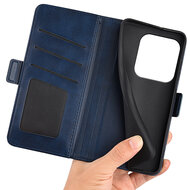 Xiaomi Redmi Note 14 5G Hoesje - MobyDefend Luxe Wallet Book Case (Sluiting Zijkant) - Blauw