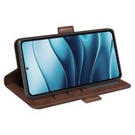 Xiaomi Redmi Note 14 5G Hoesje - MobyDefend Luxe Wallet Book Case (Sluiting Zijkant) - Bruin