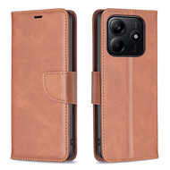 Xiaomi Redmi Note 14 5G Hoesje - MobyDefend Wallet Book Case Met Koord - Bruin
