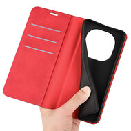 Xiaomi Redmi Note 14 Pro 5G Hoesje - MobyDefend Luxe Wallet Bookcase (Magnetische Sluiting) - Rood